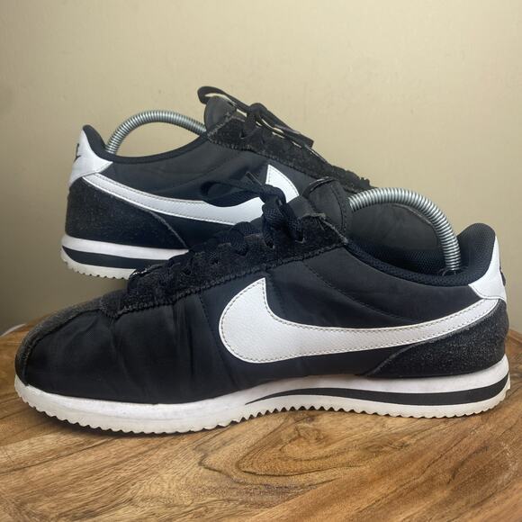 Nike Cortez Basic Nylon Obsidian Mens Black And White Size 11.5 Shoes Sneakers - Picture 5 of 10